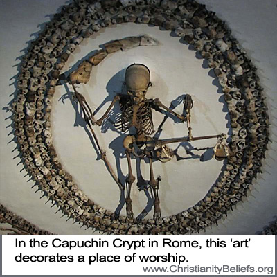 The Capuchin Crypt in Rome is decorated with bones and skulls