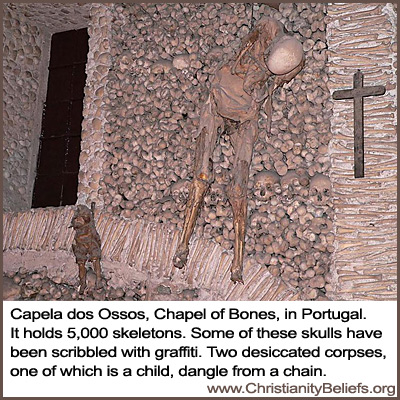 Capela dos Ossos Chapel of Bones in Portugal has 5,000 skeletons