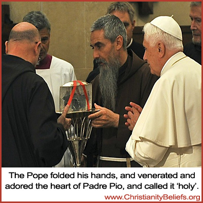 Pope Benedict venerated the heart of Padre Pio